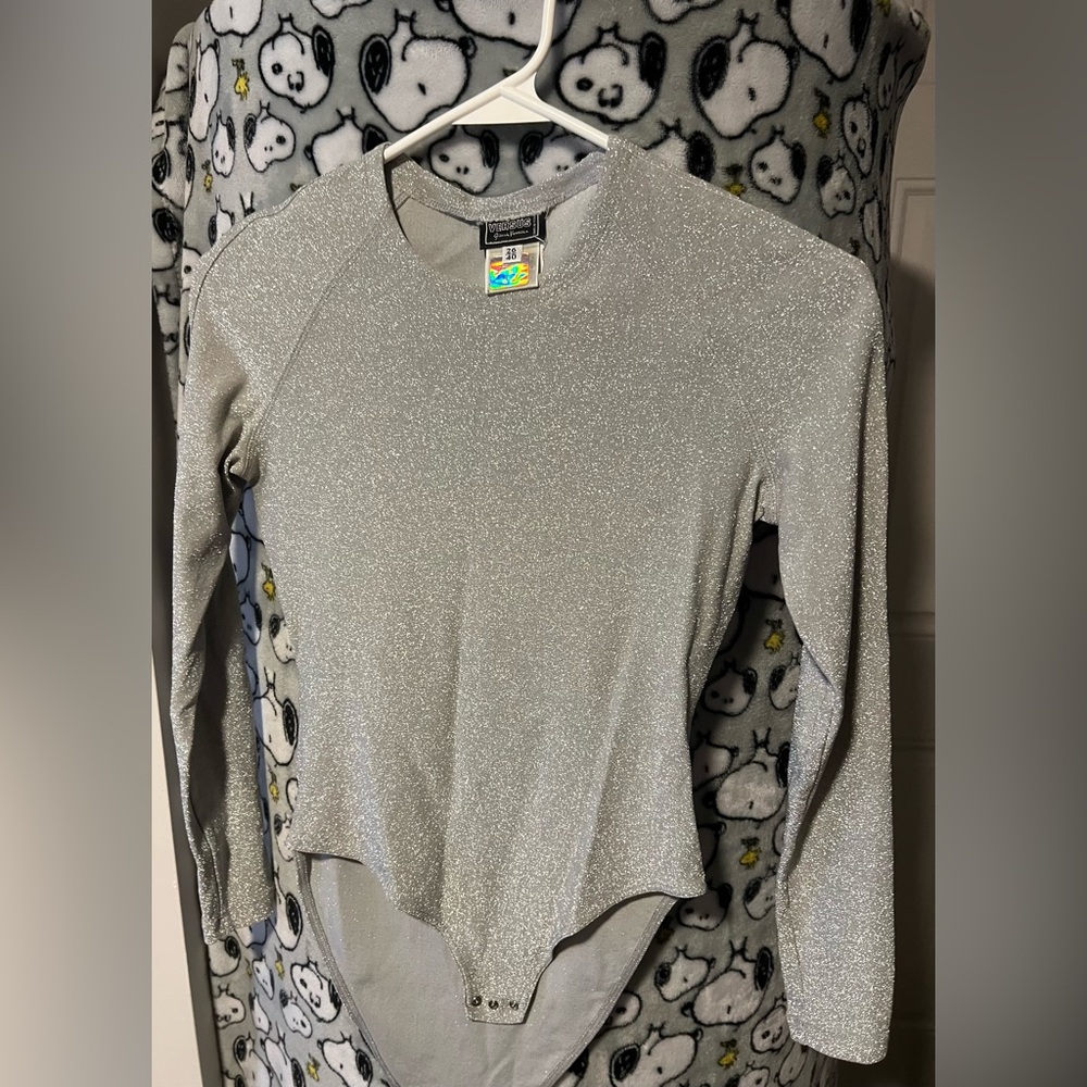 Versus Gianni Versace Silver Glitter Body Vintage Made in Italy Size 40
